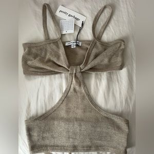 Pretty Garage Beige Cut Out Tank Small